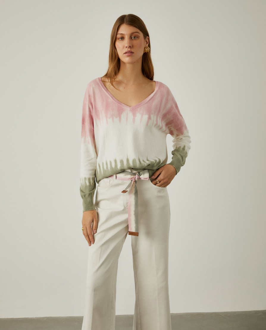 Lion Of Porches Camisolas | Camisola Tie Dye Em Algodao E Caxemira